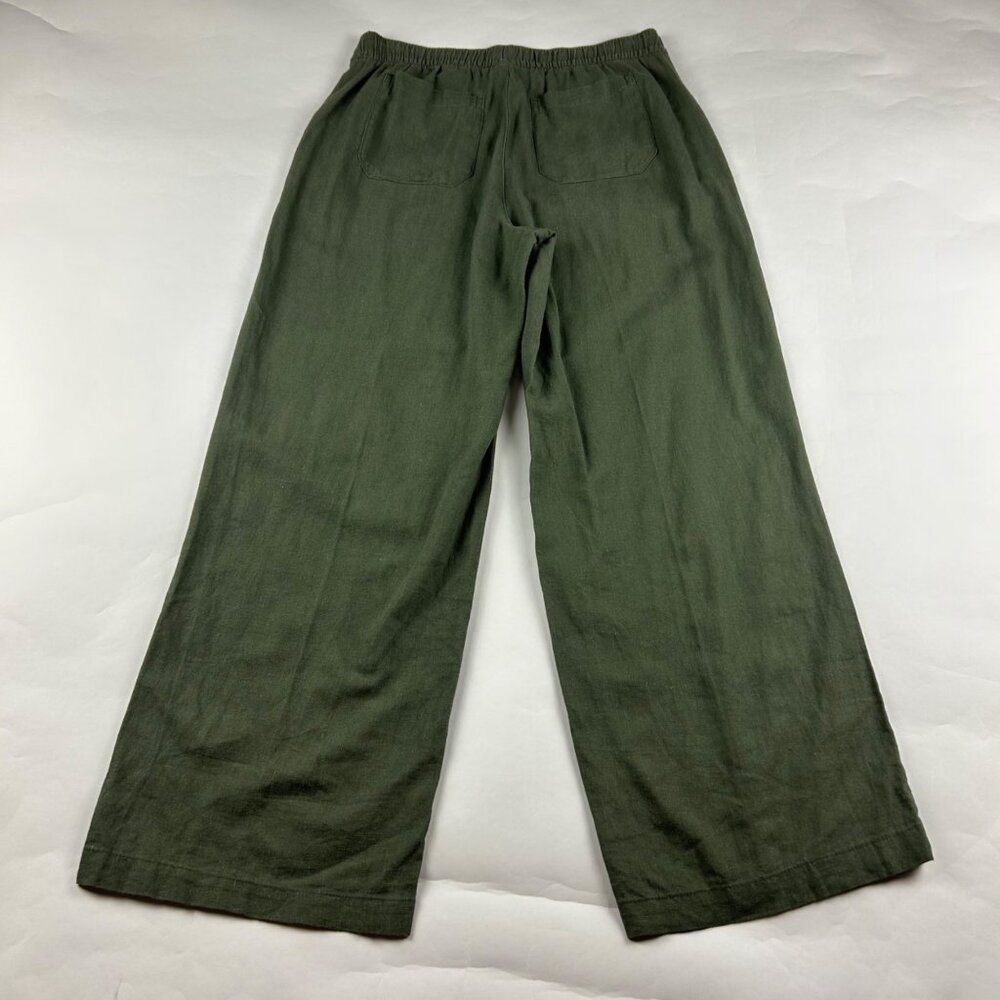 Old Navy Arugula Green Linen Blend High Rise Wide Leg Pant S - Picture 6 of 7